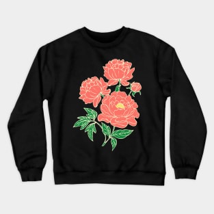 Living Coral Peonies Crewneck Sweatshirt